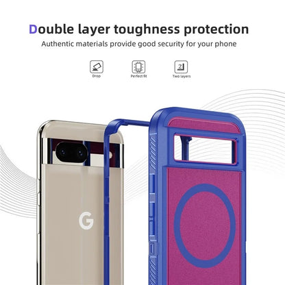 For Google Pixel 8a Case Matte TPU+PC Back Drop-Proof Phone Cover Compatible with MagSafe