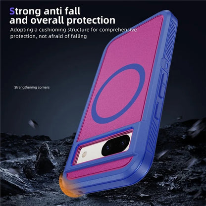 For Google Pixel 8a Case Matte TPU+PC Back Drop-Proof Phone Cover Compatible with MagSafe