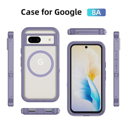 For Google Pixel 8a Case Matte TPU+PC Back Drop-Proof Phone Cover Compatible with MagSafe