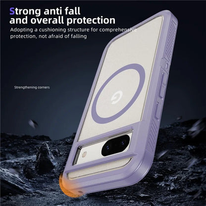 For Google Pixel 8a Case Matte TPU+PC Back Drop-Proof Phone Cover Compatible with MagSafe
