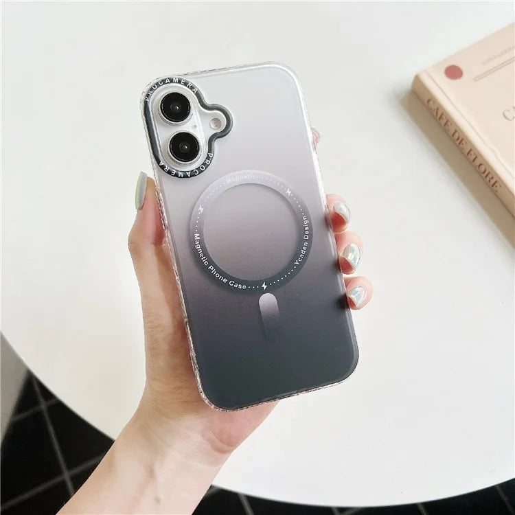 For iPhone 16 Case Compatible with MagSafe IMD Matte Gradient Hard PC Phone Cover