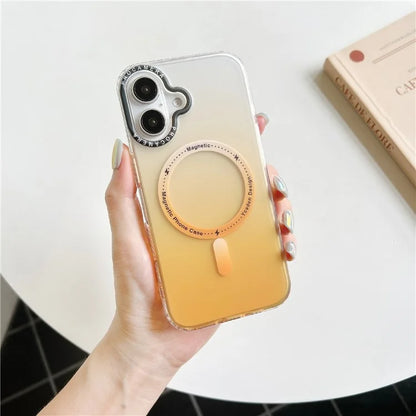 For iPhone 16 Case Compatible with MagSafe IMD Matte Gradient Hard PC Phone Cover