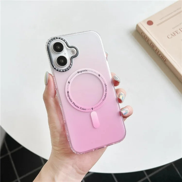 For iPhone 16 Case Compatible with MagSafe IMD Matte Gradient Hard PC Phone Cover