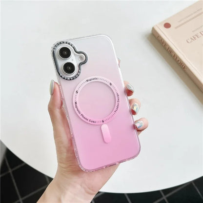 For iPhone 16 Case Compatible with MagSafe IMD Matte Gradient Hard PC Phone Cover