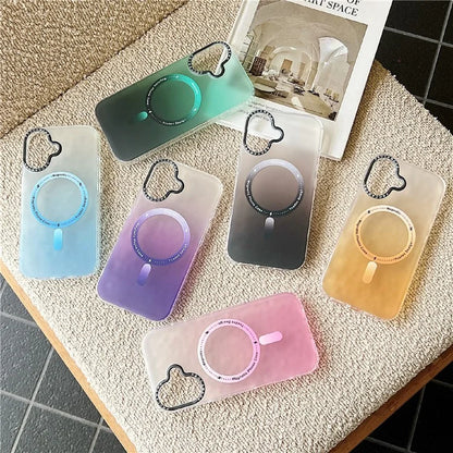For iPhone 16 Case Compatible with MagSafe IMD Matte Gradient Hard PC Phone Cover