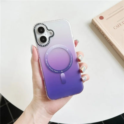 For iPhone 16 Case Compatible with MagSafe IMD Matte Gradient Hard PC Phone Cover