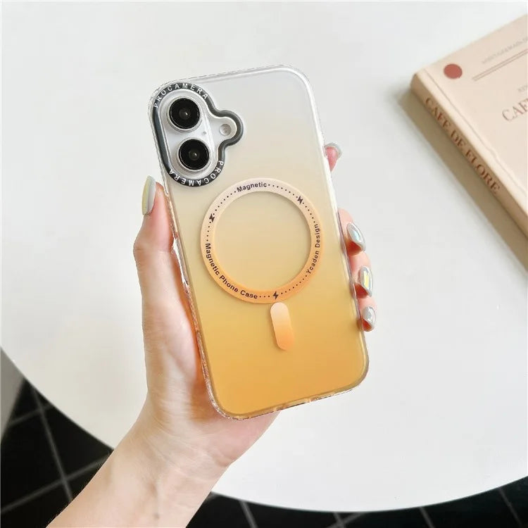 For iPhone 16 Plus Case Compatible with MagSafe IMD Matte Gradient Hard PC Phone Cover
