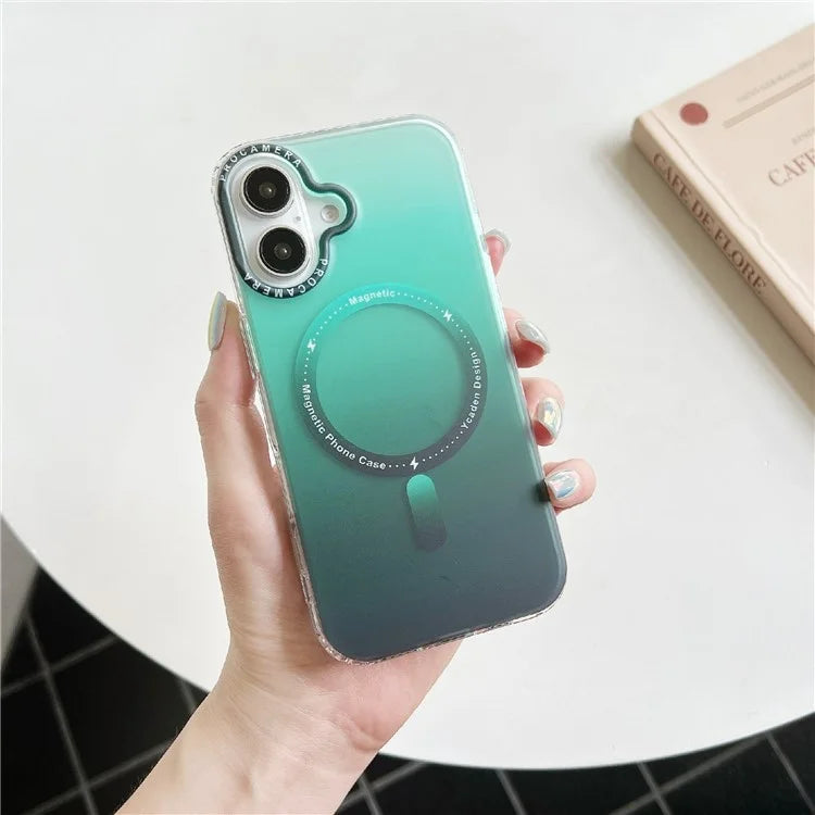 For iPhone 16 Plus Case Compatible with MagSafe IMD Matte Gradient Hard PC Phone Cover