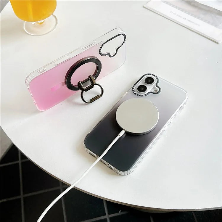 For iPhone 16 Plus Case Compatible with MagSafe IMD Matte Gradient Hard PC Phone Cover