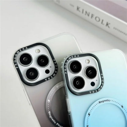For iPhone 16 Pro Case Compatible with MagSafe IMD Matte Gradient Hard PC Phone Cover