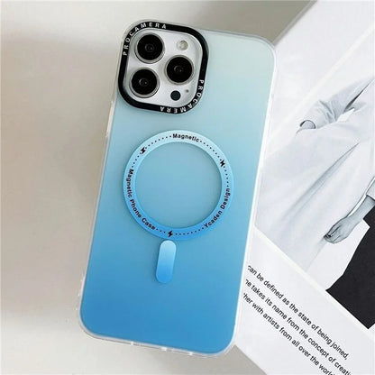 For iPhone 16 Pro Case Compatible with MagSafe IMD Matte Gradient Hard PC Phone Cover