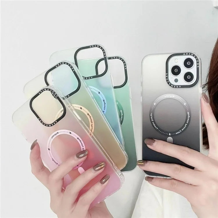 For iPhone 16 Pro Case Compatible with MagSafe IMD Matte Gradient Hard PC Phone Cover