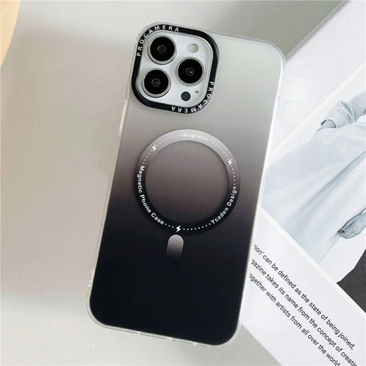 For iPhone 16 Pro Max Case Compatible with MagSafe IMD Matte Gradient Hard PC Phone Cover