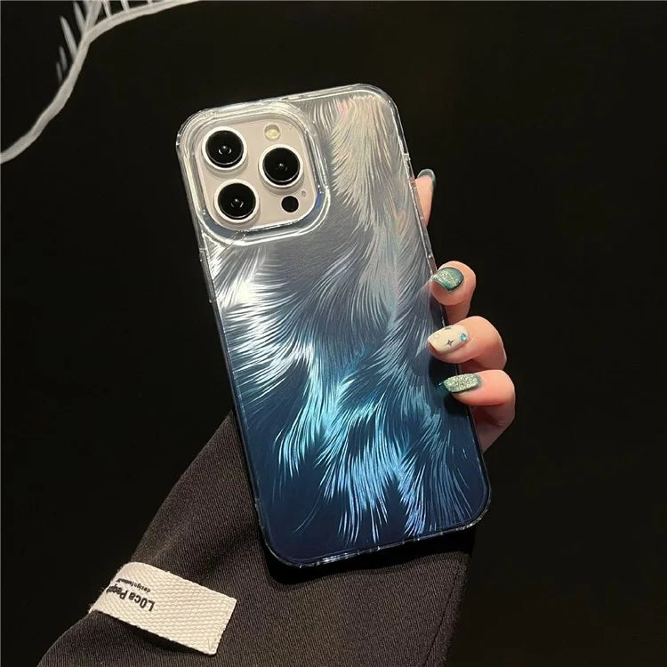 For iPhone 16 Pro Max Case Fox Tail Pattern Hot Stamping Electroplating Soft TPU Phone Shell
