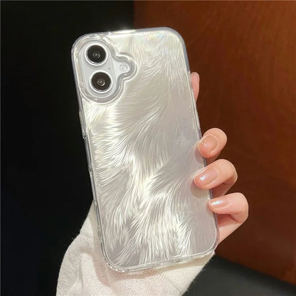 For iPhone 16 Case Fox Tail Pattern Hot Stamping Electroplating Soft TPU Phone Shell