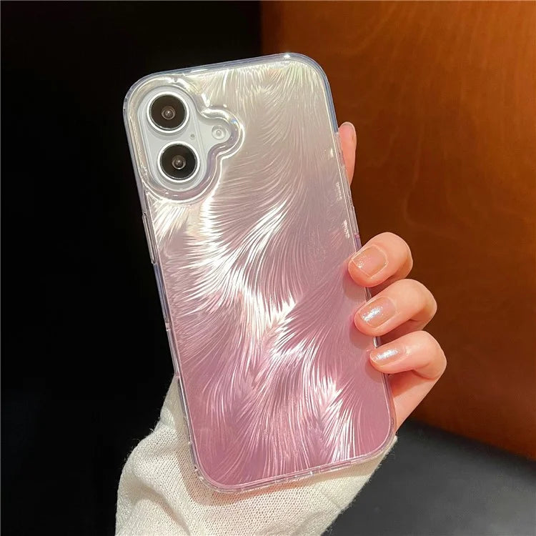 For iPhone 16 Case Fox Tail Pattern Hot Stamping Electroplating Soft TPU Phone Shell