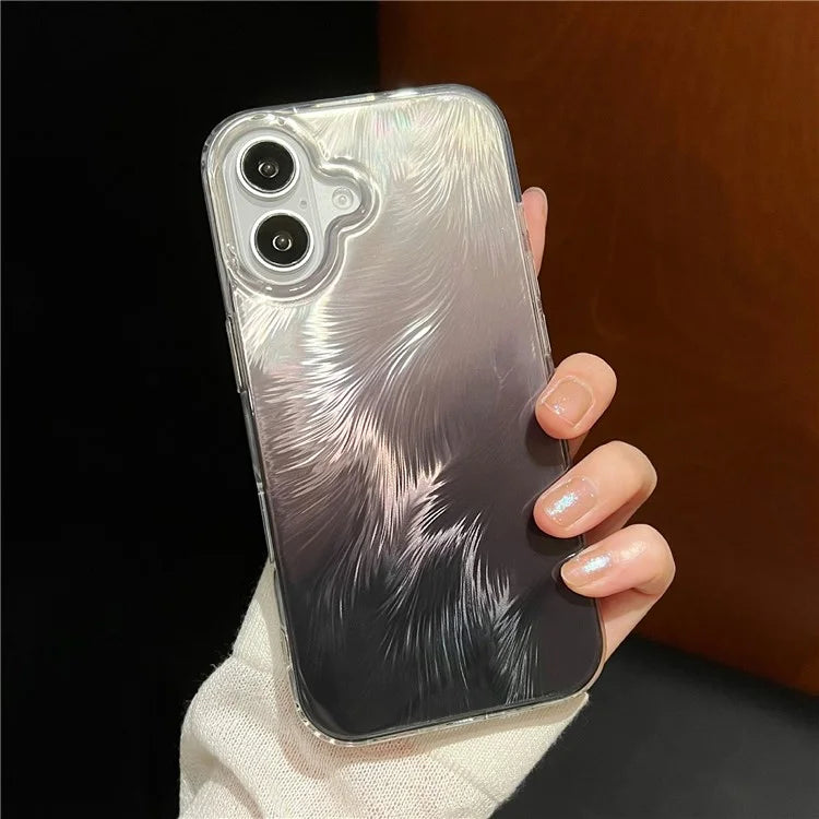 For iPhone 16 Case Fox Tail Pattern Hot Stamping Electroplating Soft TPU Phone Shell