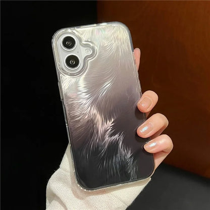 For iPhone 16 Case Fox Tail Pattern Hot Stamping Electroplating Soft TPU Phone Shell