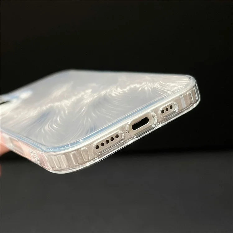 For iPhone 16 Case Fox Tail Pattern Hot Stamping Electroplating Soft TPU Phone Shell