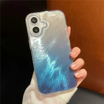 For iPhone 16 Case Fox Tail Pattern Hot Stamping Electroplating Soft TPU Phone Shell