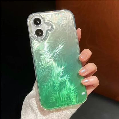 For iPhone 16 Case Fox Tail Pattern Hot Stamping Electroplating Soft TPU Phone Shell