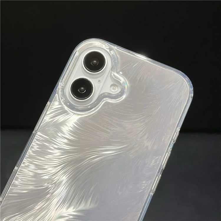 For iPhone 16 Case Fox Tail Pattern Hot Stamping Electroplating Soft TPU Phone Shell