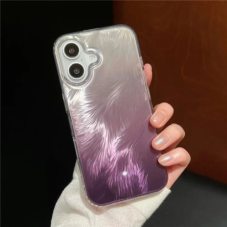For iPhone 16 Case Fox Tail Pattern Hot Stamping Electroplating Soft TPU Phone Shell
