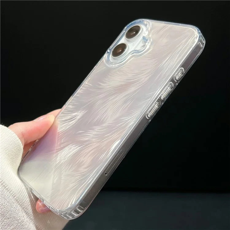 For iPhone 16 Plus Case Fox Tail Pattern Hot Stamping Electroplating Soft TPU Phone Shell