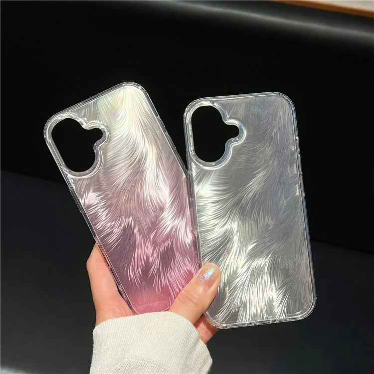 For iPhone 16 Plus Case Fox Tail Pattern Hot Stamping Electroplating Soft TPU Phone Shell
