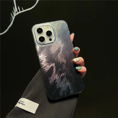 For iPhone 16 Pro Case Fox Tail Pattern Hot Stamping Electroplating Soft TPU Phone Shell