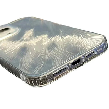 For iPhone 16 Pro Case Fox Tail Pattern Hot Stamping Electroplating Soft TPU Phone Shell