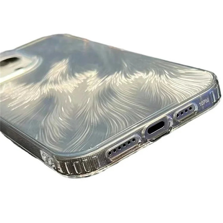 For iPhone 16 Pro Case Fox Tail Pattern Hot Stamping Electroplating Soft TPU Phone Shell