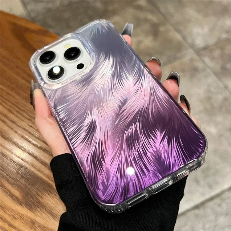 For iPhone 16 Pro Case Fox Tail Pattern Hot Stamping Electroplating Soft TPU Phone Shell