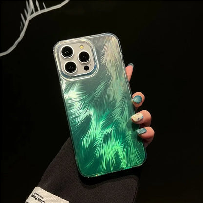 For iPhone 16 Pro Case Fox Tail Pattern Hot Stamping Electroplating Soft TPU Phone Shell