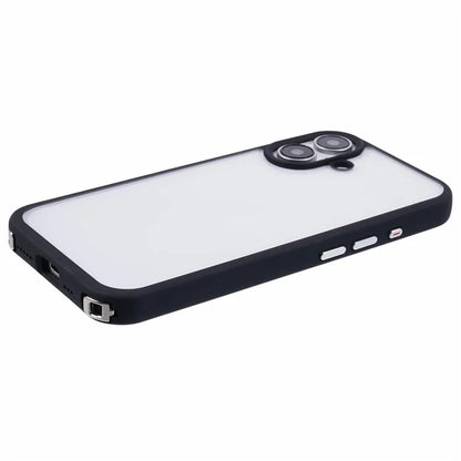 For iPhone 16 Plus Case TPU+PC Crystal Clear Back Cover with Lanyard Holes