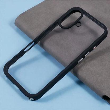 For iPhone 16 Plus Case TPU+PC Crystal Clear Back Cover with Lanyard Holes
