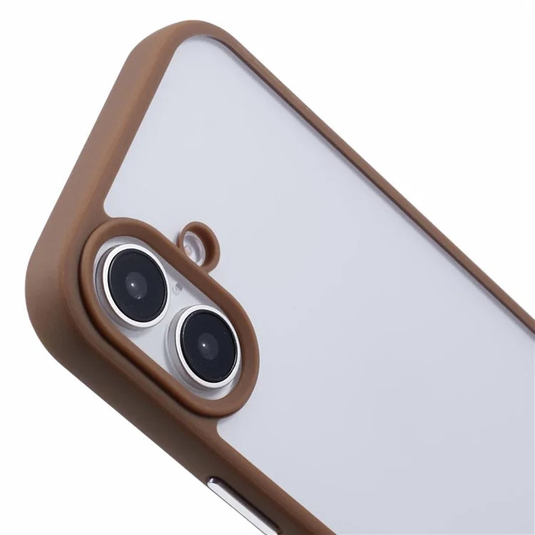 For iPhone 16 Plus Case TPU+PC Crystal Clear Back Cover with Lanyard Holes