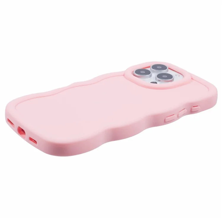XL Series For iPhone 16 Pro Max Case TPU Protective Phone Cover Unique Curly Wave Frame