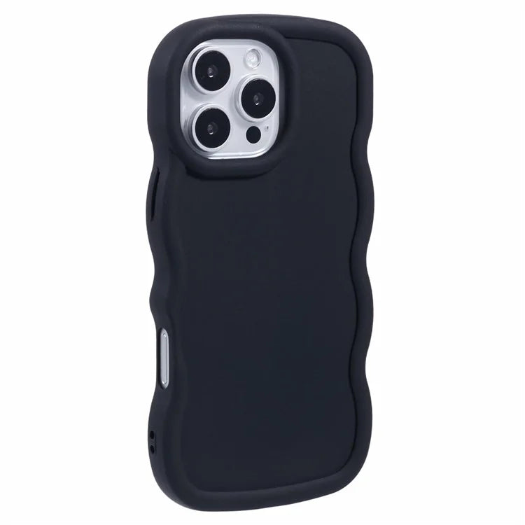 XL Series For iPhone 16 Pro Max Case TPU Protective Phone Cover Unique Curly Wave Frame