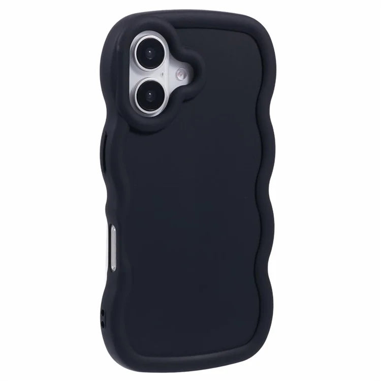 XL Series For iPhone 16 Plus Case TPU Protective Phone Cover Unique Curly Wave Frame