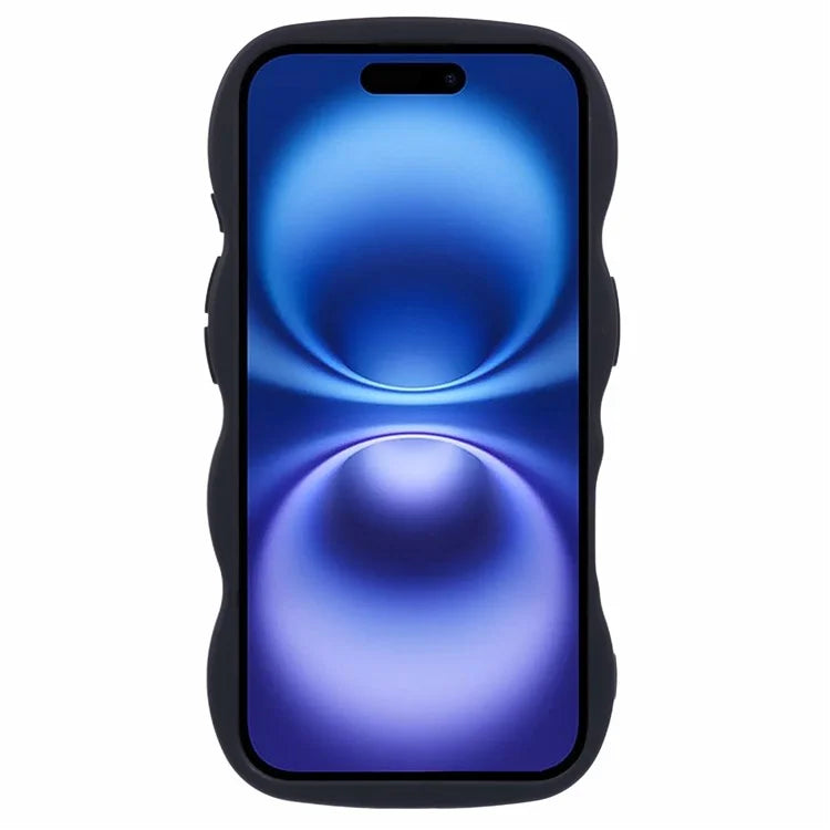 XL Series For iPhone 16 Plus Case TPU Protective Phone Cover Unique Curly Wave Frame