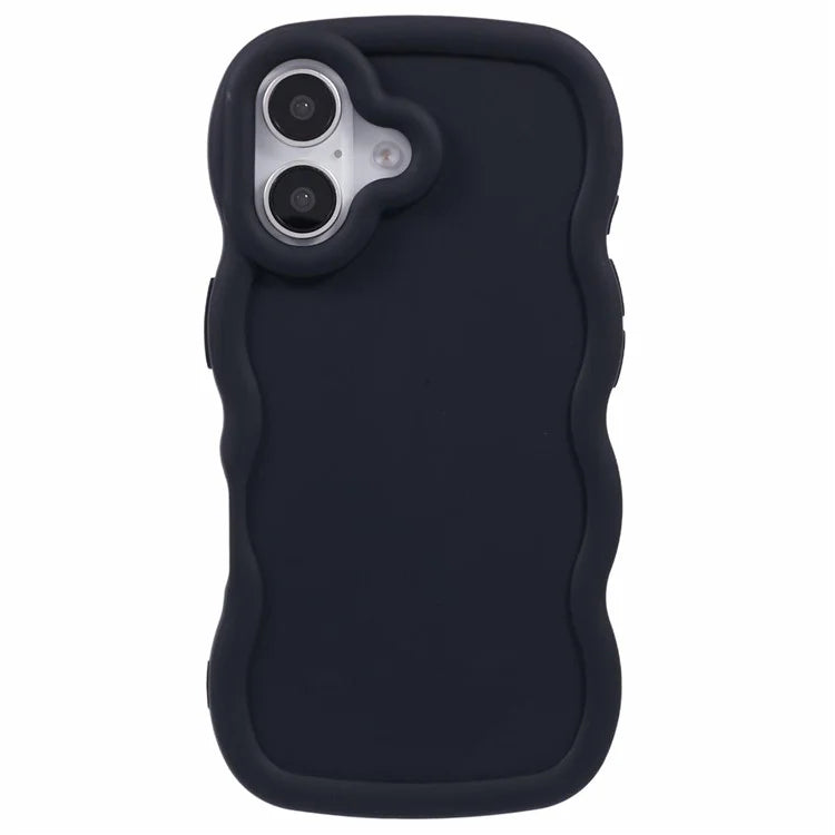 XL Series For iPhone 16 Plus Case TPU Protective Phone Cover Unique Curly Wave Frame