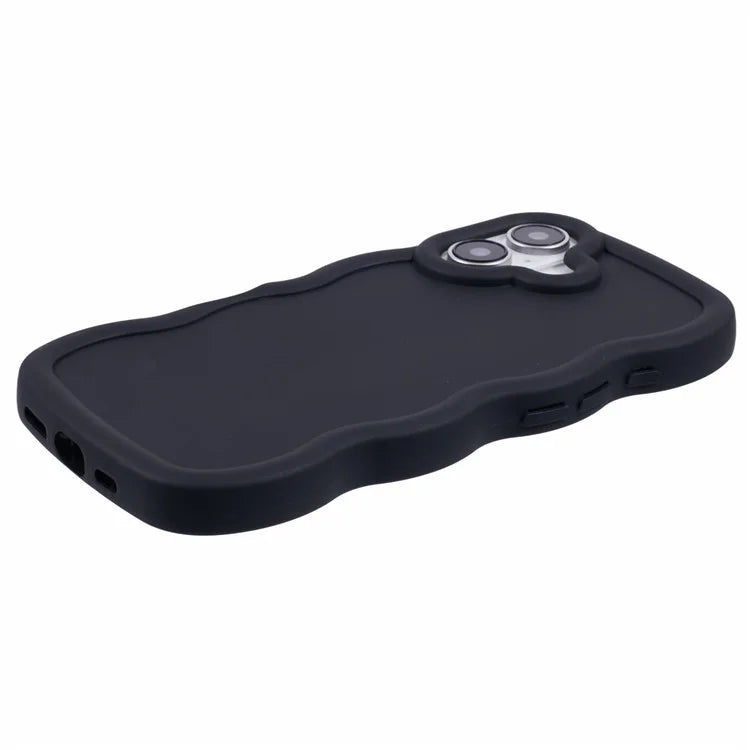 XL Series For iPhone 16 Plus Case TPU Protective Phone Cover Unique Curly Wave Frame