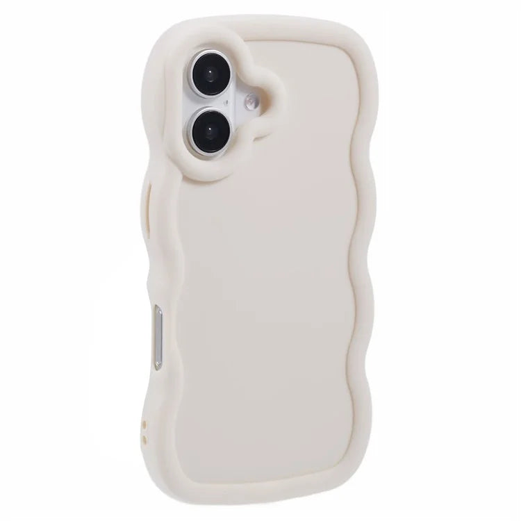XL Series For iPhone 16 Plus Case TPU Protective Phone Cover Unique Curly Wave Frame