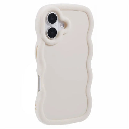 XL Series For iPhone 16 Plus Case TPU Protective Phone Cover Unique Curly Wave Frame