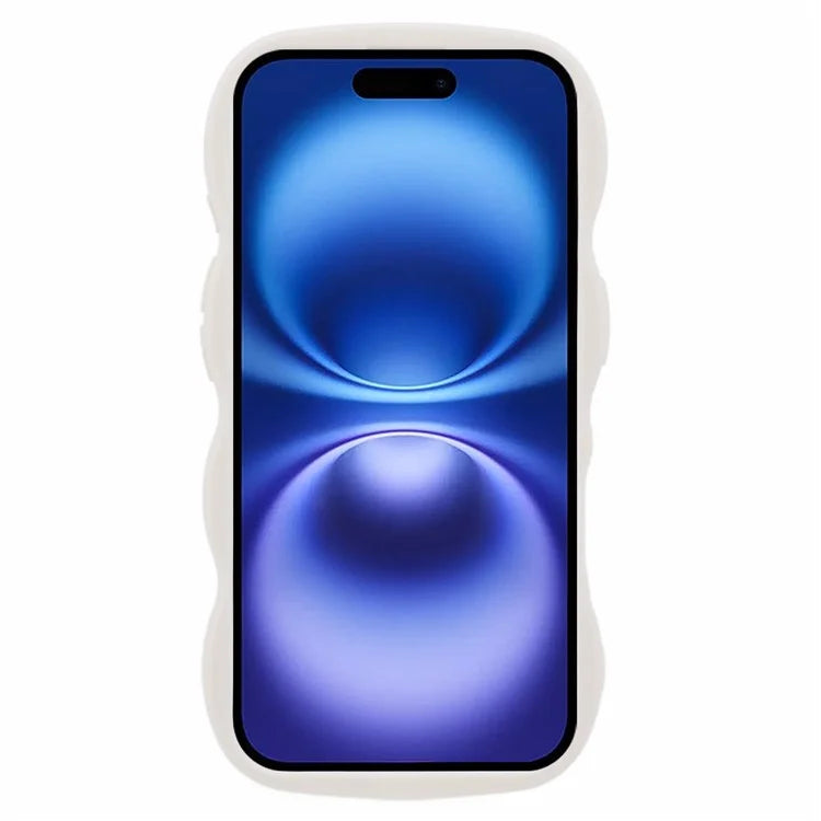 XL Series For iPhone 16 Plus Case TPU Protective Phone Cover Unique Curly Wave Frame