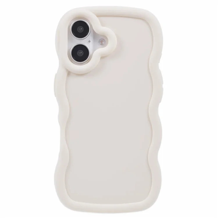 XL Series For iPhone 16 Plus Case TPU Protective Phone Cover Unique Curly Wave Frame