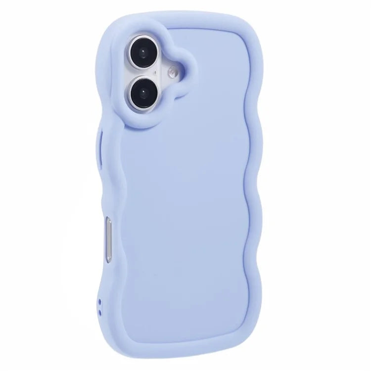 XL Series For iPhone 16 Plus Case TPU Protective Phone Cover Unique Curly Wave Frame