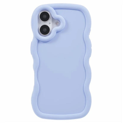 XL Series For iPhone 16 Plus Case TPU Protective Phone Cover Unique Curly Wave Frame