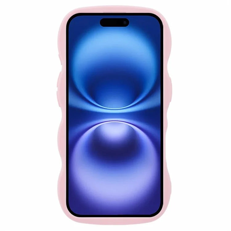 XL Series For iPhone 16 Plus Case TPU Protective Phone Cover Unique Curly Wave Frame
